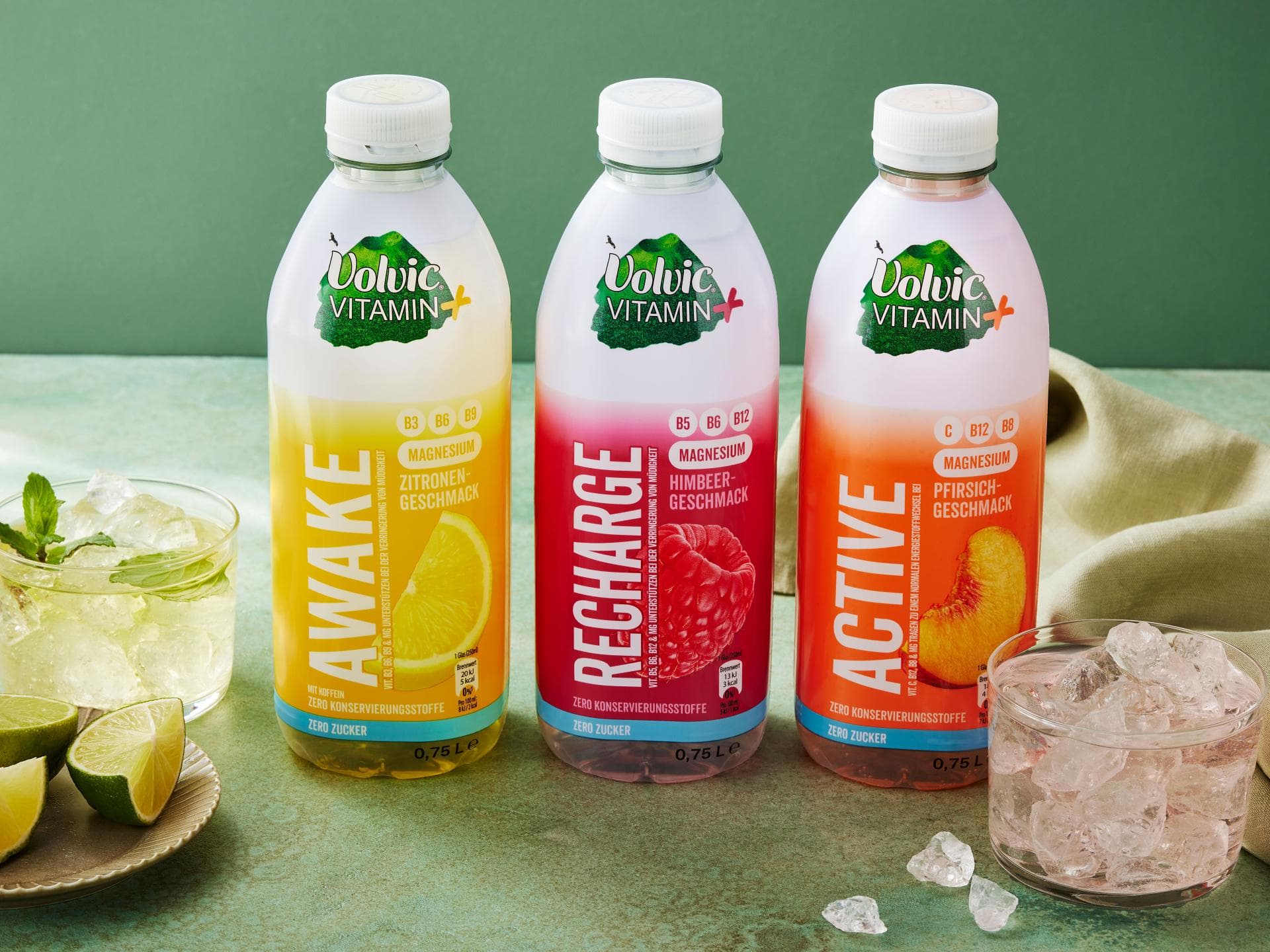 Wasser mit Benefits: Das Volvic Vitamin+ steckt voller Vitamine für unterschiedliche Bedürfnisse sowie Magnesium