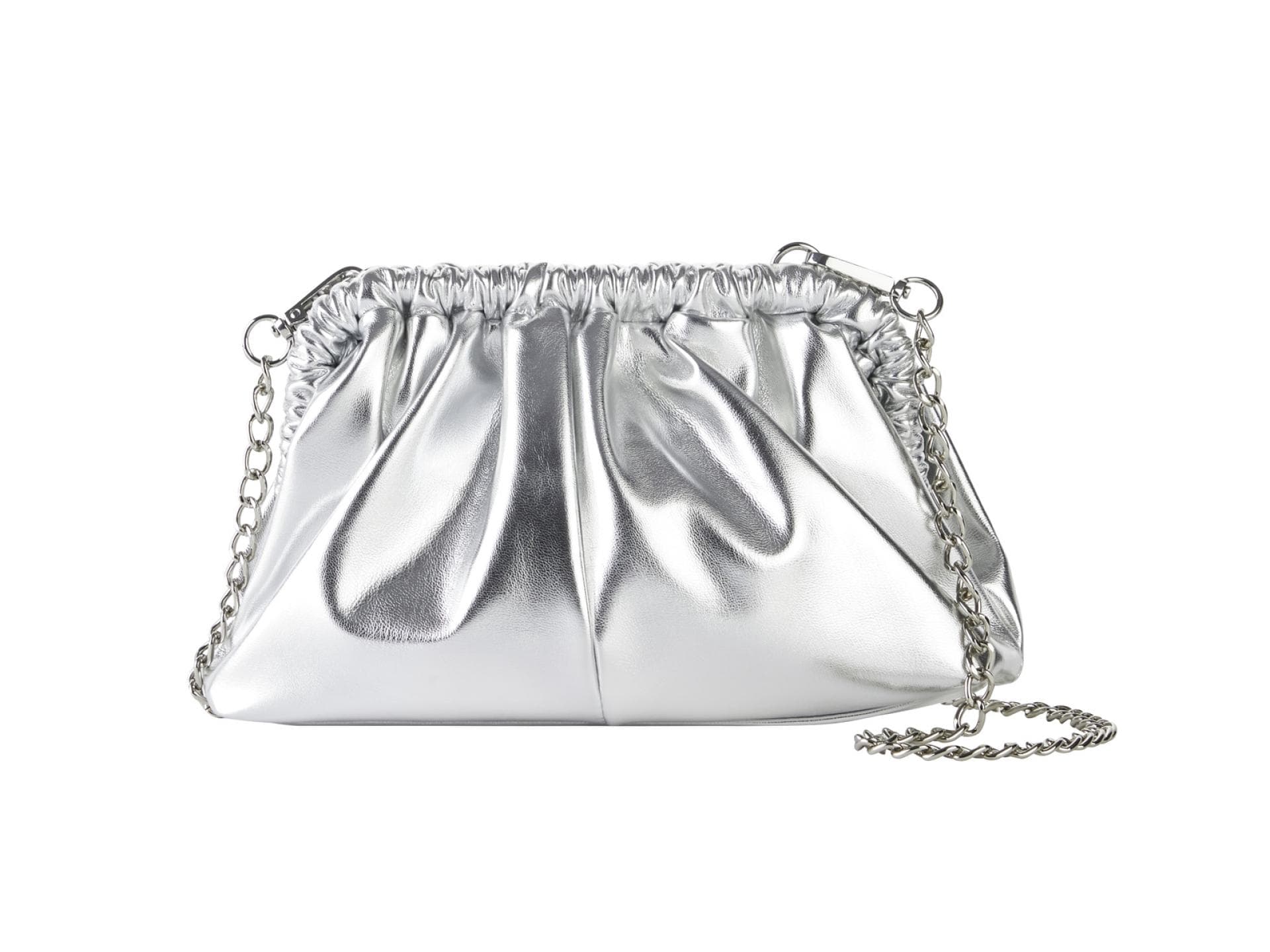 Die silberne Clutch setzt glänzende Akzente und ist der Hingucker zu jedem Outfit. Die silberne Clutch setzt glänzende Akzente und ist der Hingucker zu jedem Outfit.