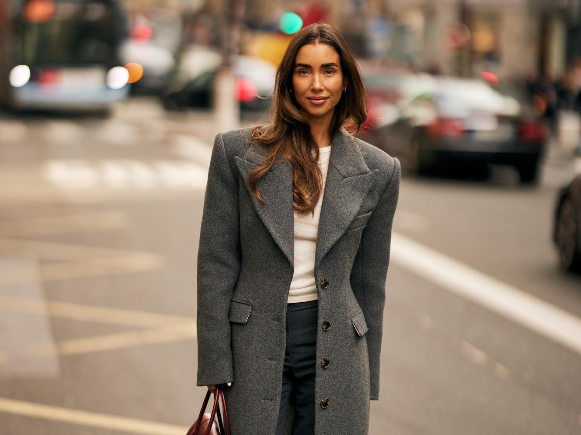 Grauer Mantel Streetstyle Grauer Mantel Streetstyle