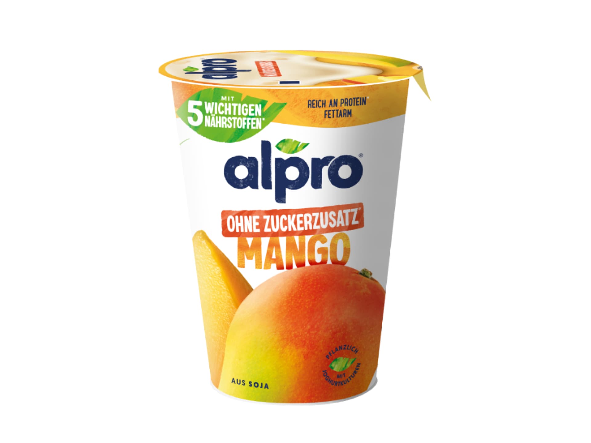 Die Joghurtalternative Mango Ohne Zuckerzusatz – cremiger Genuss mit pflanzlichem Protein. Die Joghurtalternative Mango Ohne Zuckerzusatz – cremiger Genuss mit pflanzlichem Protein.