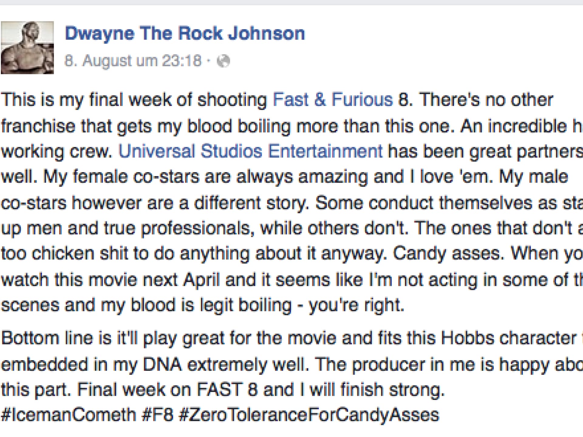 dwayne the rock johnson, streit, vin diesel