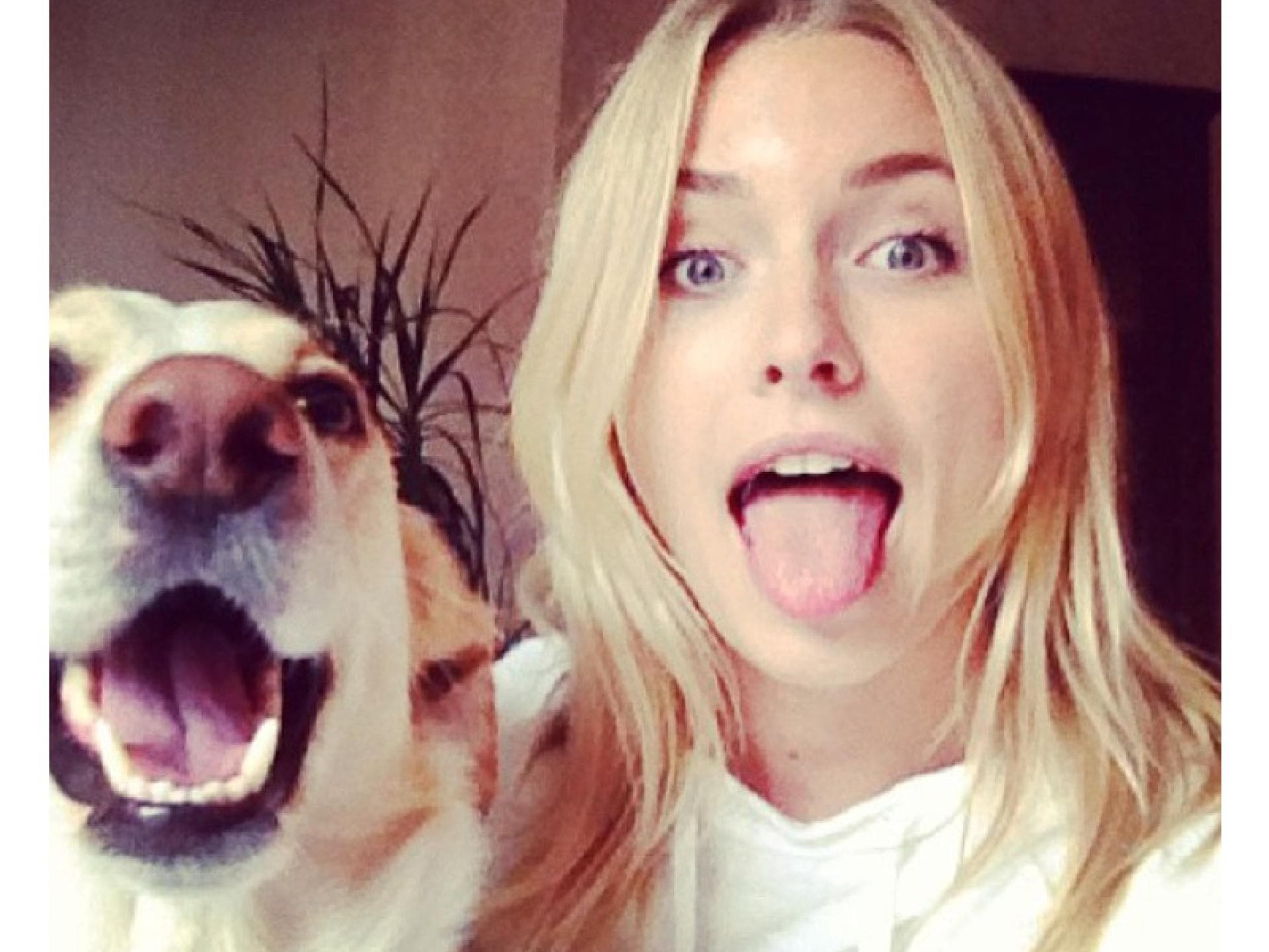 Lena Gercke mit Hund