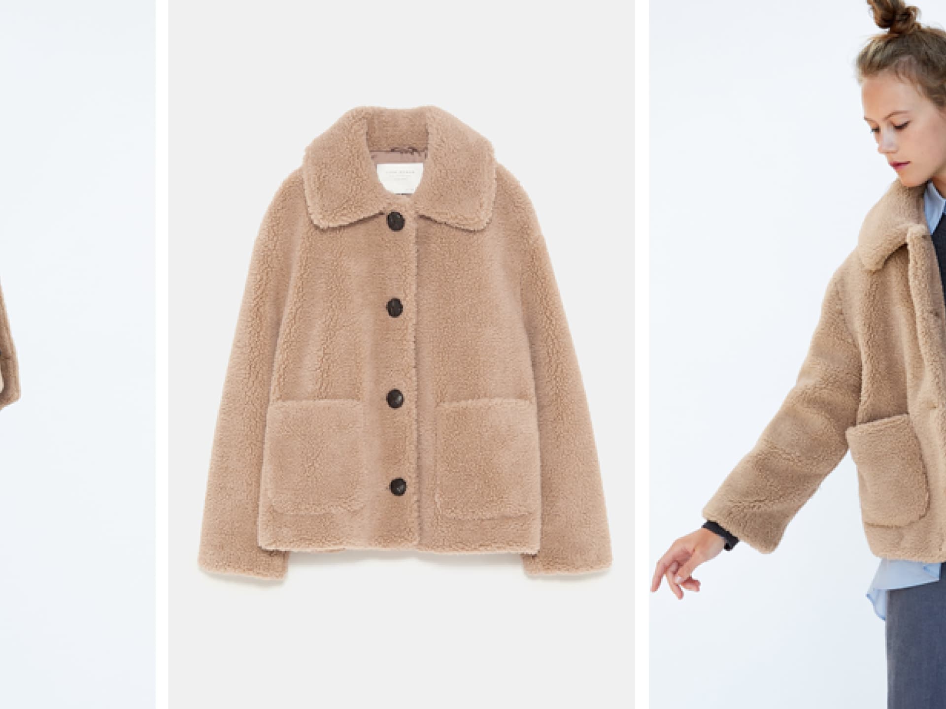 Zara teddy jacke grün Clearance
