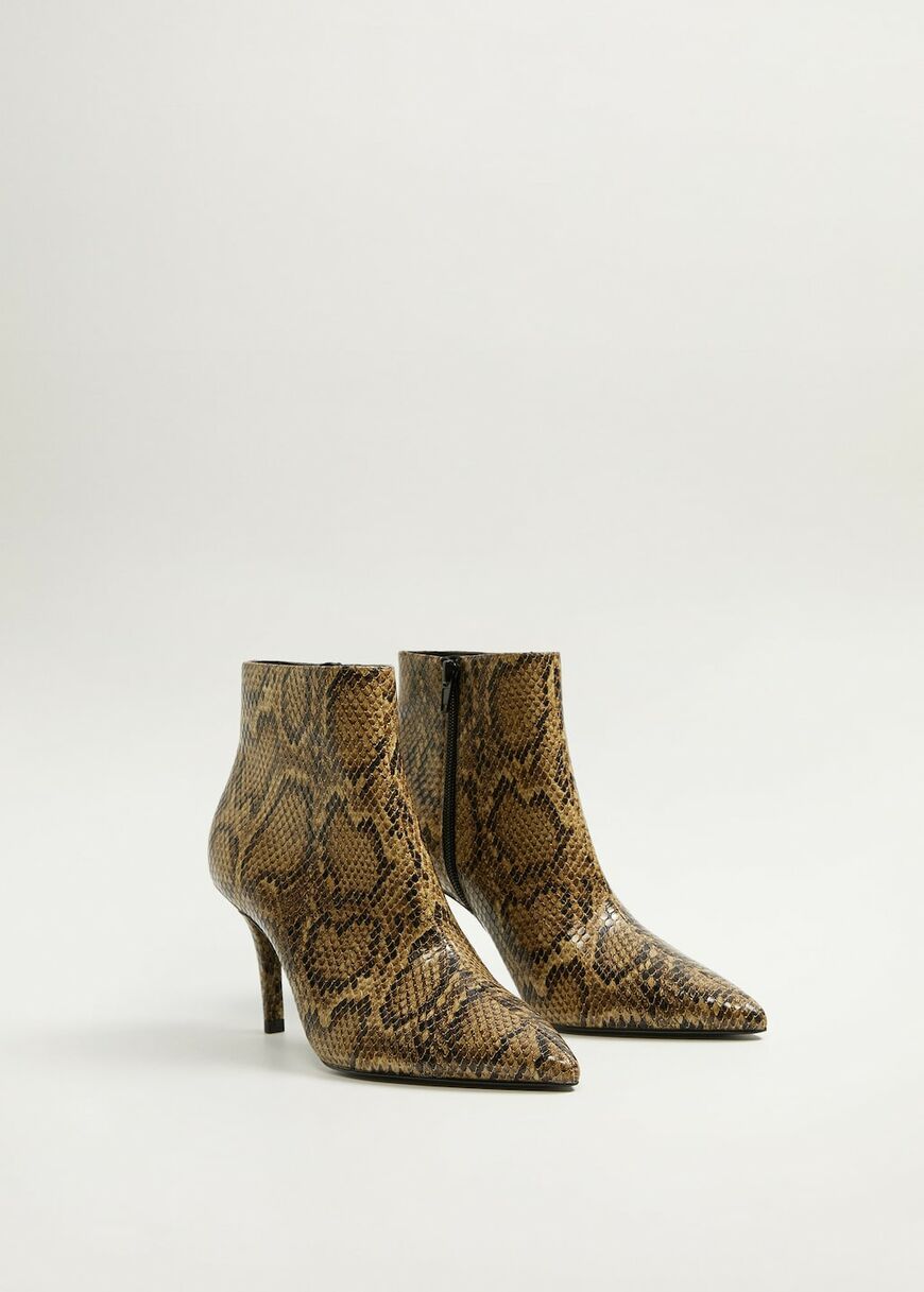 snake print boots mango