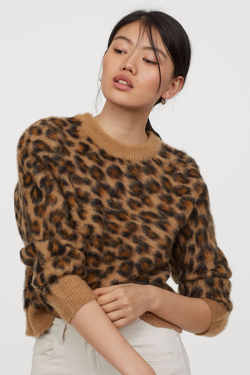 leopardenmuster pullover h&m