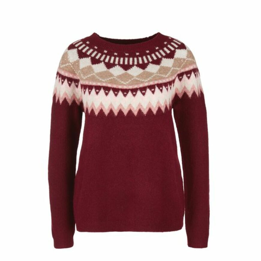 pullover norwegermuster damen rot