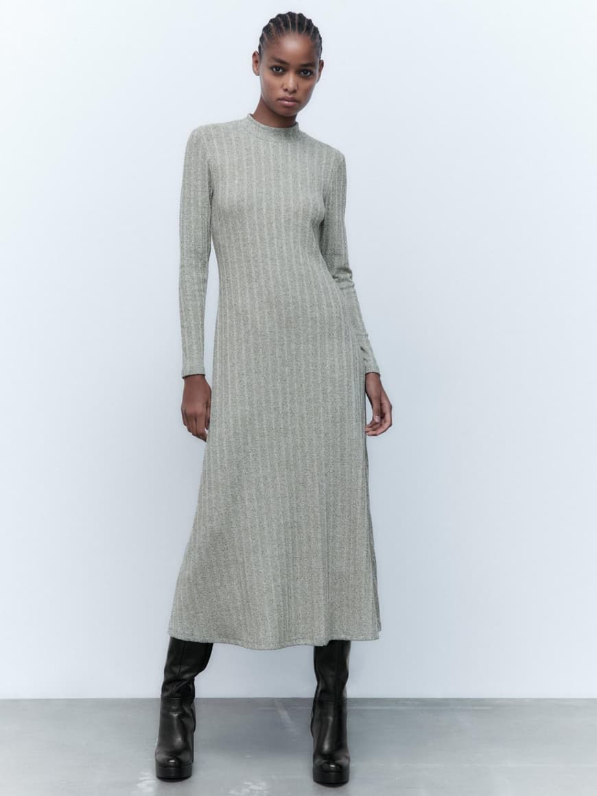 Langes Strickkleid Zara Langes Kleid Zara Strickkleid Rot ZARA LONG OPEN KNIT  DRESS RED