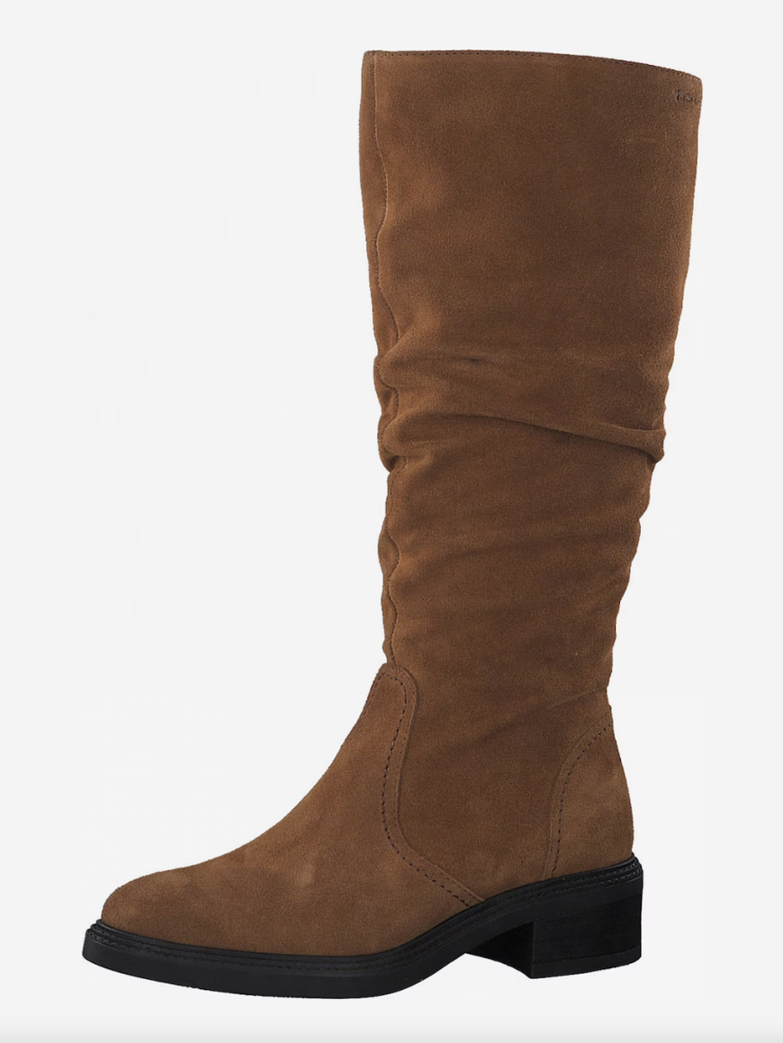 Boseucn Stiefeletten Damen Beige Mit Absatz Leder, Hohe Stiefel Damen