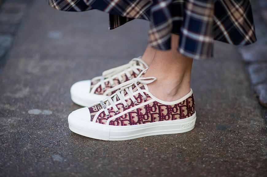 Walk'N'Dior Sneaker Baumwoll-Canvas in Weiß | DIOR